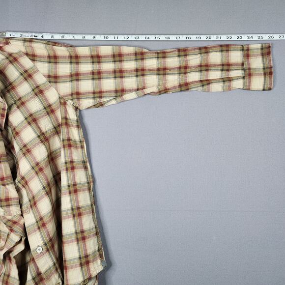 Horny Toad Men's Medium Long sleeve button up organic 100% cotton plaid shirt - Picture 7 of 9